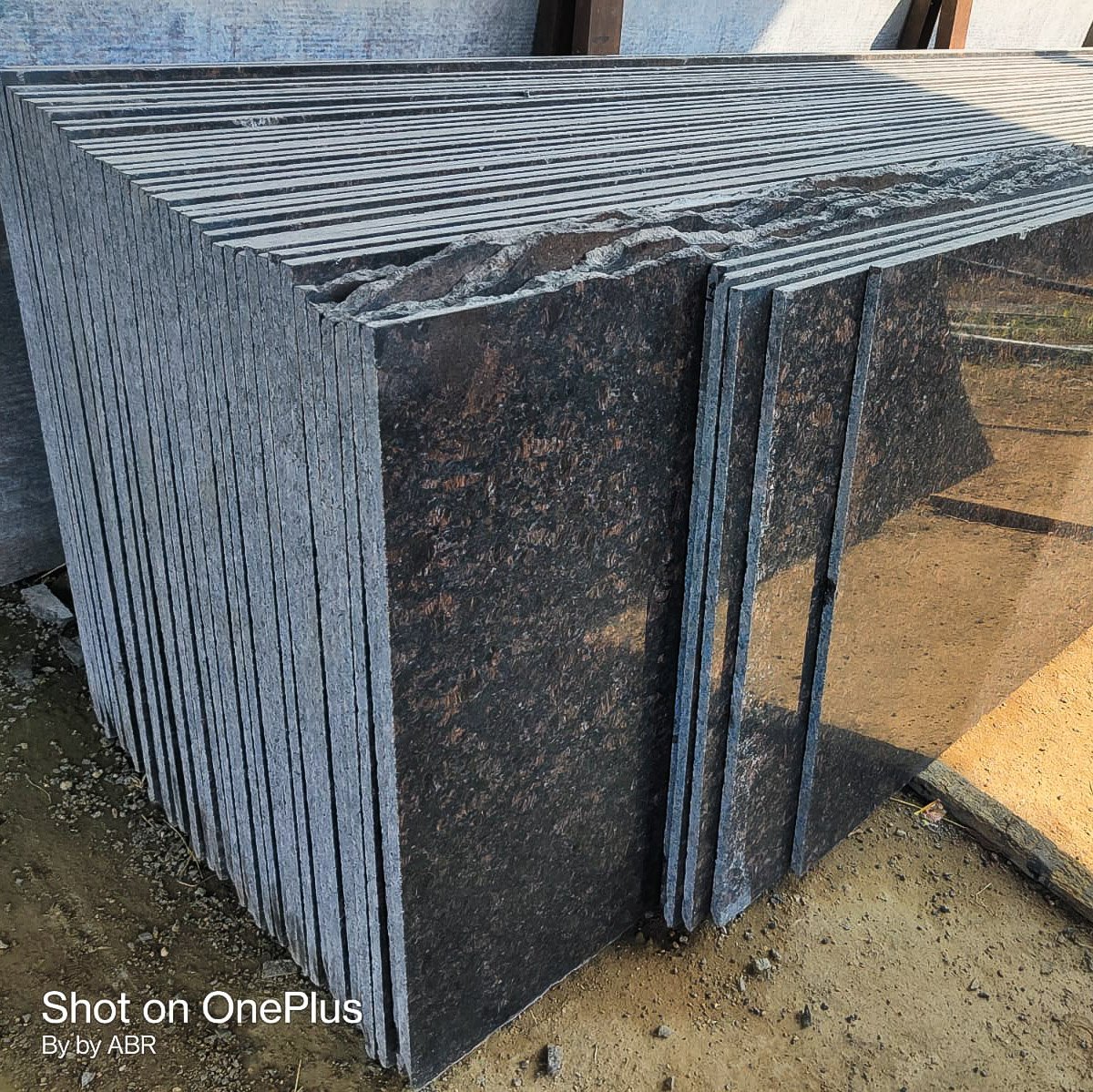 Polished granite slabs